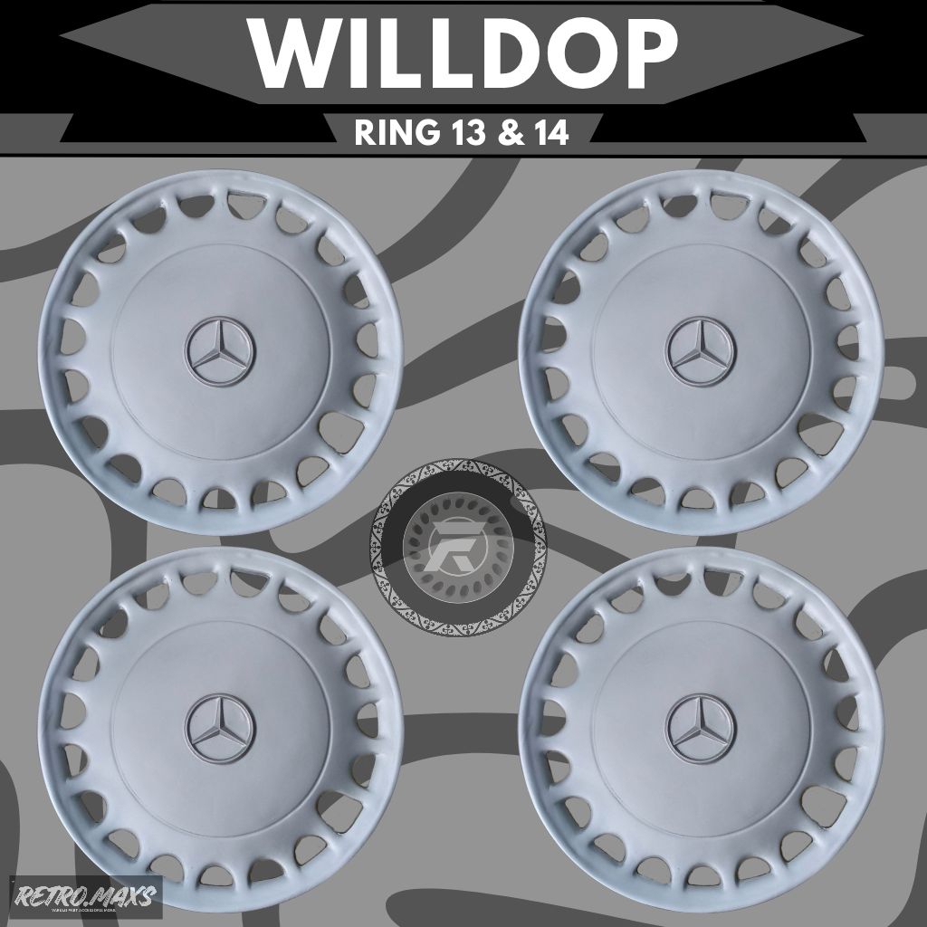 whelldop wildop DOP velg kaleng logo mercy RING 13 & RING 14 (model 1 SET isi 4 PCS)
