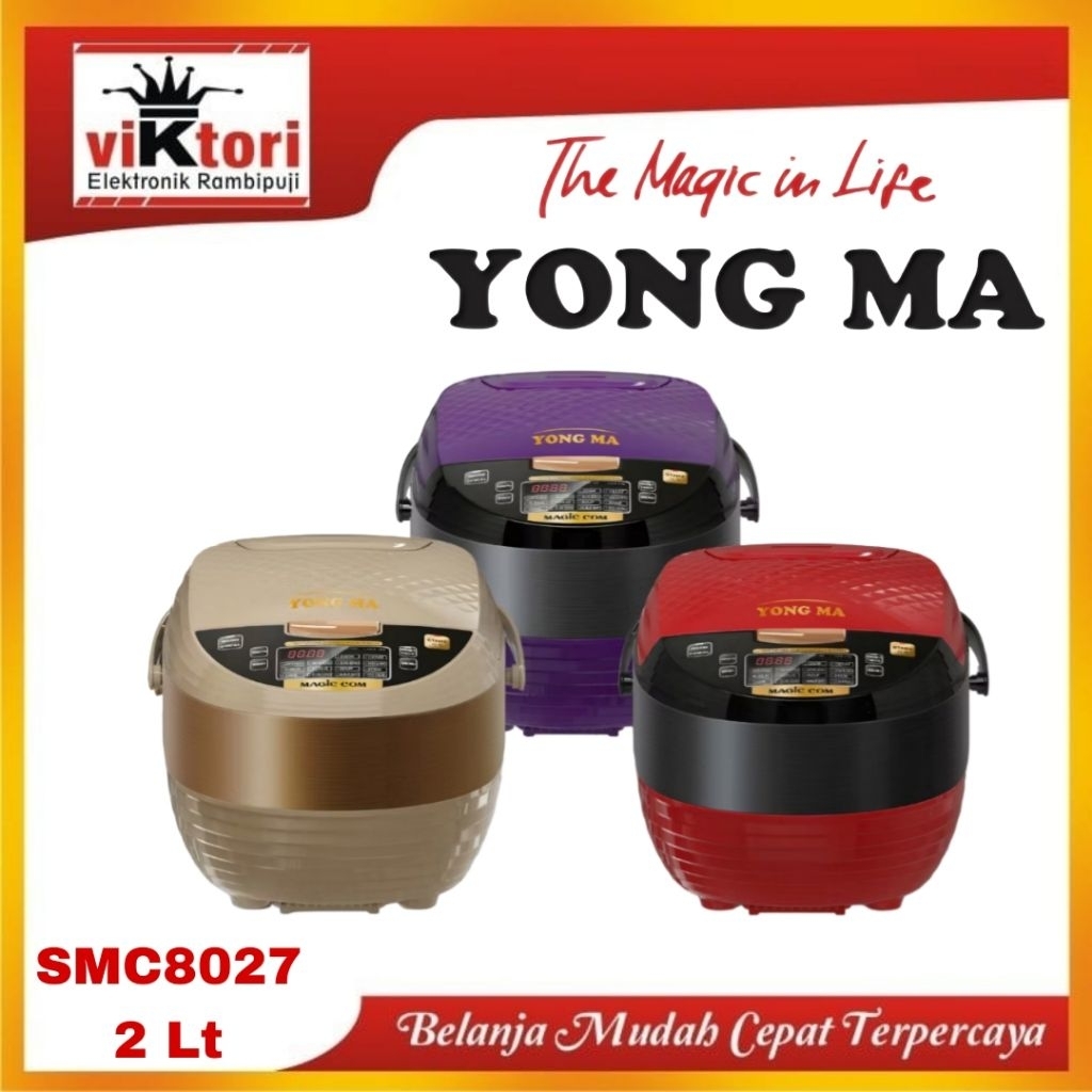 YONG MA DIGITAL SMC8027 / MAGIC COM YONG MA 2 LITER / RICE COOKER 3IN1 YONG MA DIGITAL / PENANAK NAS