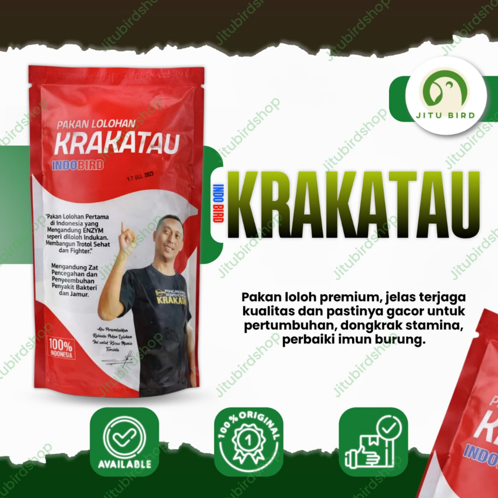 Krakatau Pakan Voer Lolohan Burung Murai Batu Trotol Krakatau++ Enzym Bubur Loloh Piyik Anak Burung 