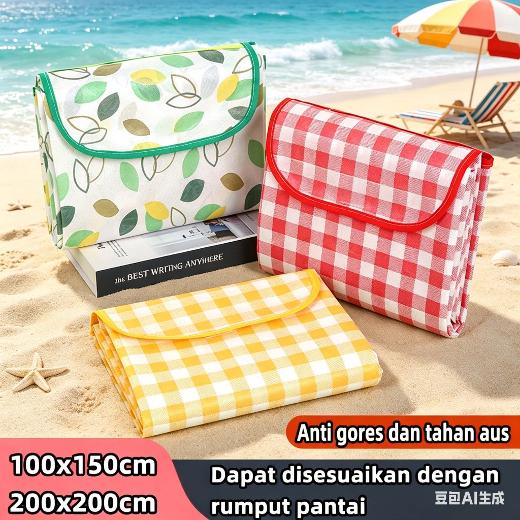 [Barang spot]  tikar lipat piknik jumbo 300x200 anti air tikar piknik lipat jumbo kain piknik aesthe