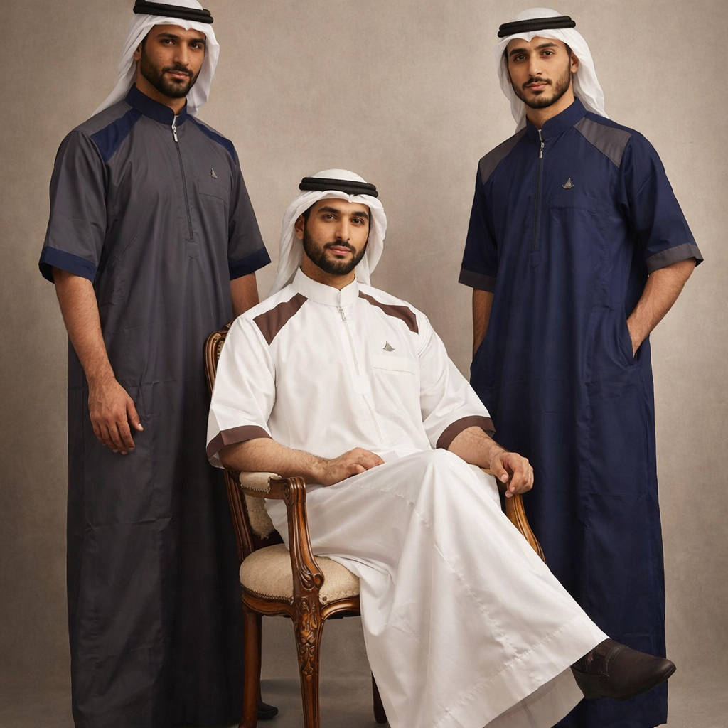 Egypt Muslim - Thobe Jubah Gamis Pria Polos Lengan Pendek Adem
