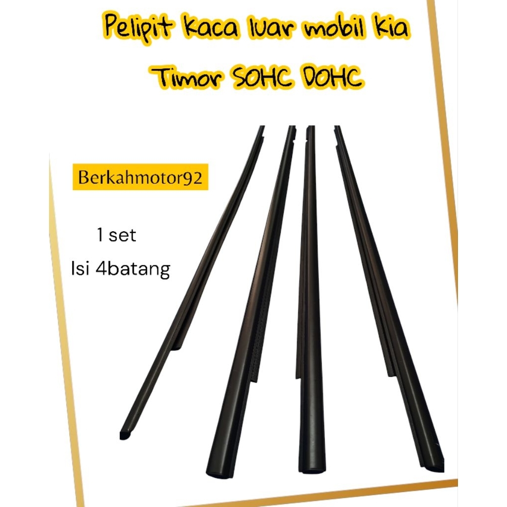 karet pelipit kaca luar water strip kaca luar mobil Kia Timor SOHC DOHC