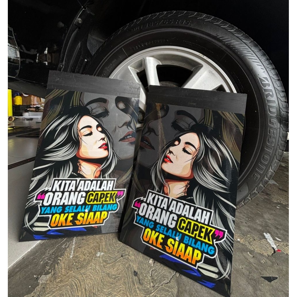 KARPET KARET MODGUARD KEPEK EBEK CUSTOM STICKER KARPET PRINT PENAHAN LUMPUR TRUK L300 PICK-UP GRANMA