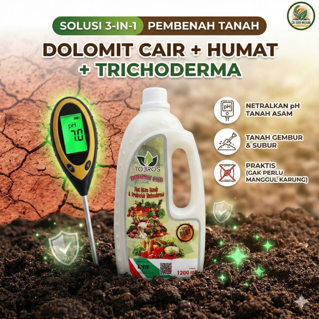 DOLOMIT CAIR PLUS ASAM HUMIK DAN PROBIOTIK TRICODERMA