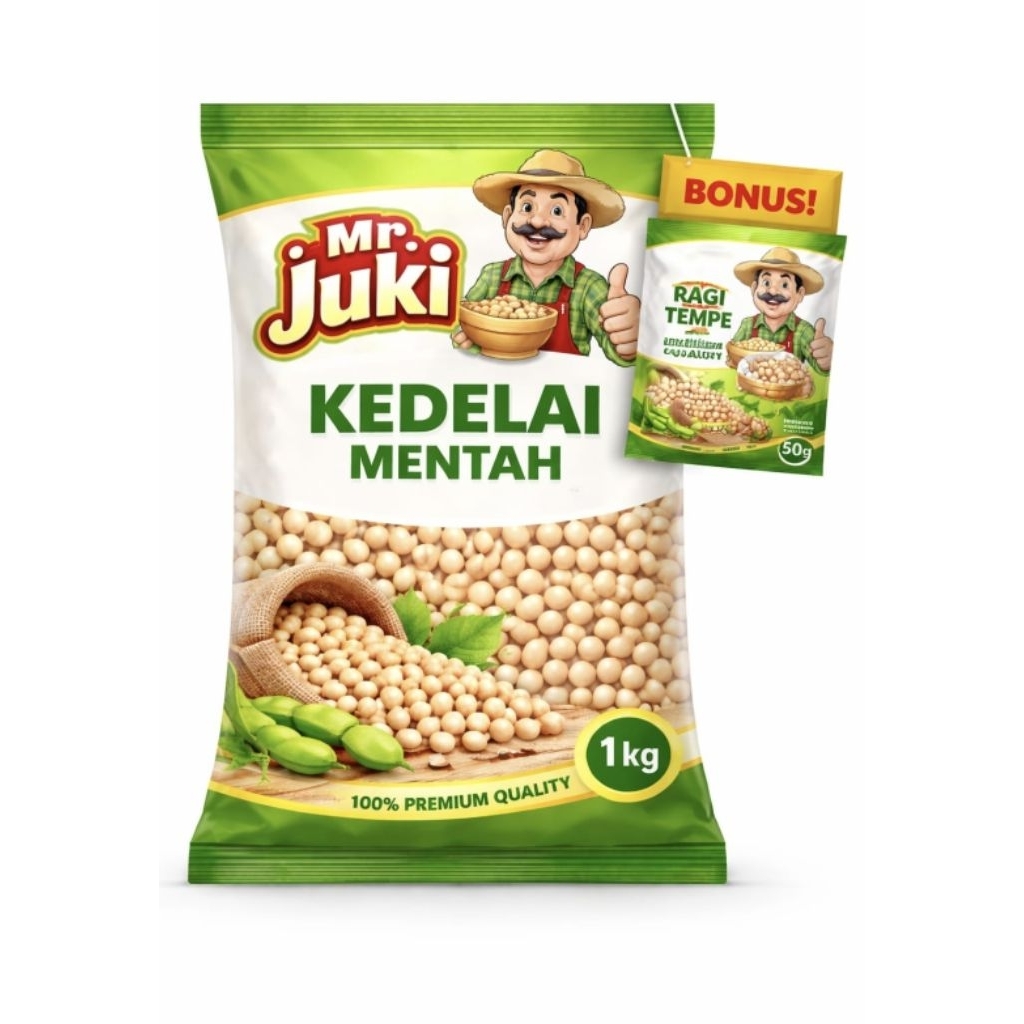 Kacang Kedelai Super 1 kg bonus ragi tempe