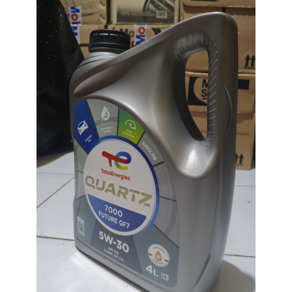 Oli Total Quartz 7000 Future Sae 5W-30 4L Api Service SQ/Gf-7A Oli mobil bensin pelumas syntehtic