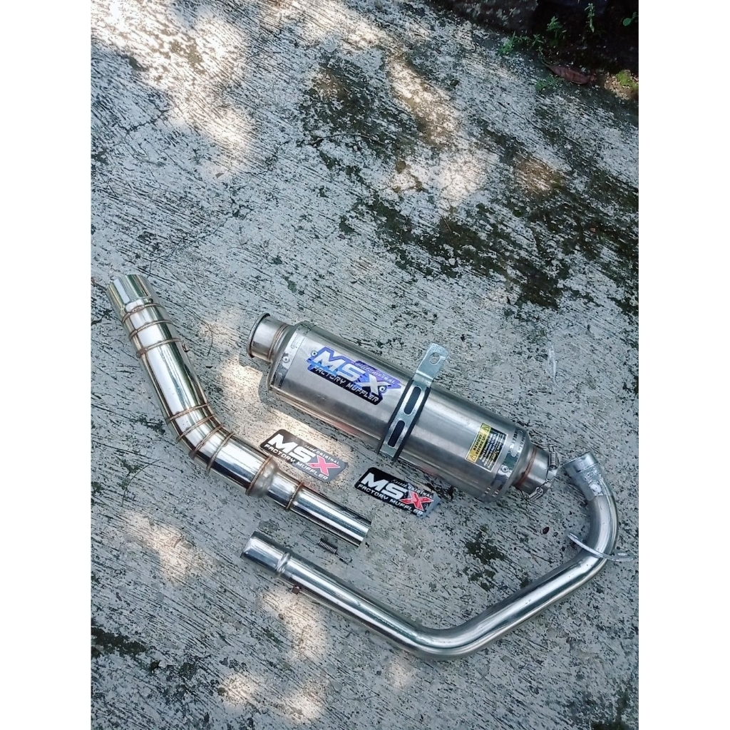 knalpot original msx oval cincin wrx panjang 30cm dbs inlet 50 pnp Vixion satria Fu scorpio Tiger mp