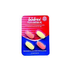 Bodrex Flu & Batuk PE 4 Kaplet, Paracetamol & Dextromethorphan