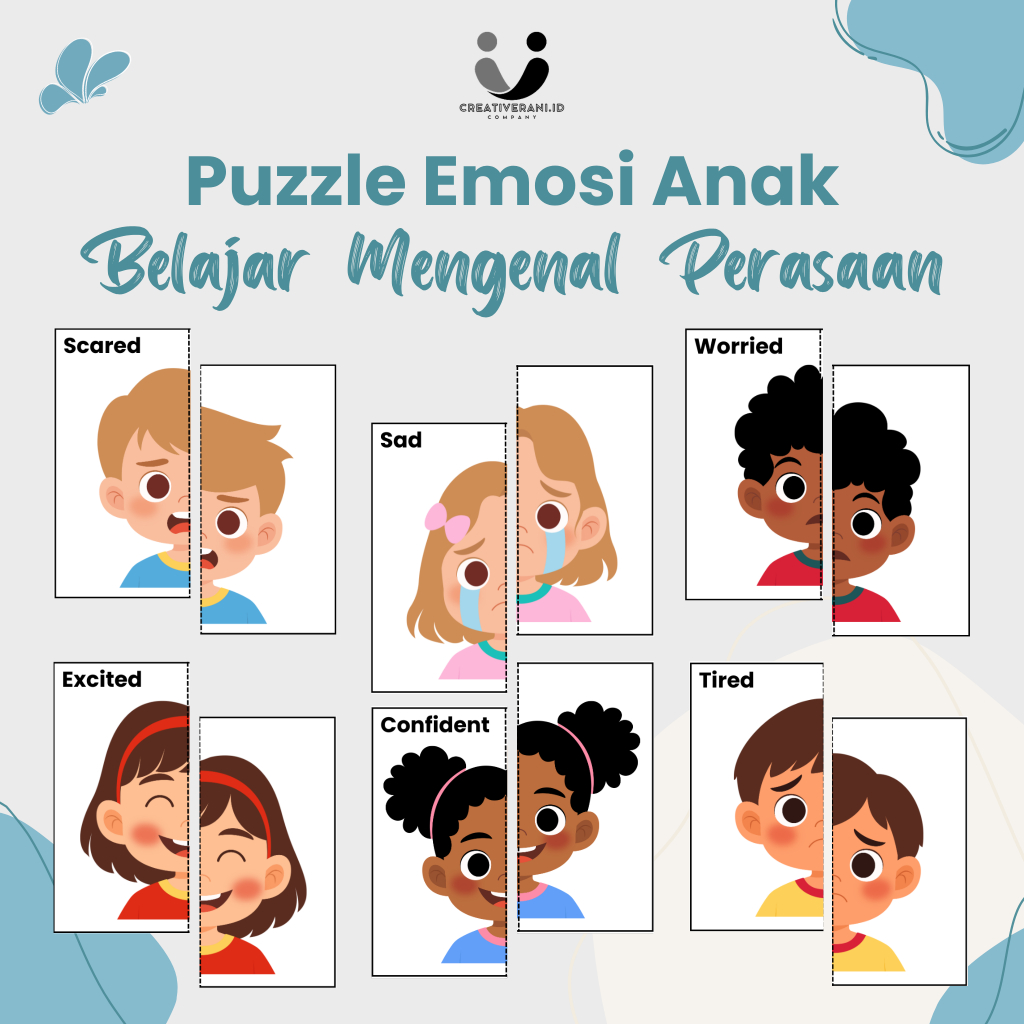 Puzzle Emosi Anak 24 Kartu – Belajar Mengenal Ekspresi & Perasaan