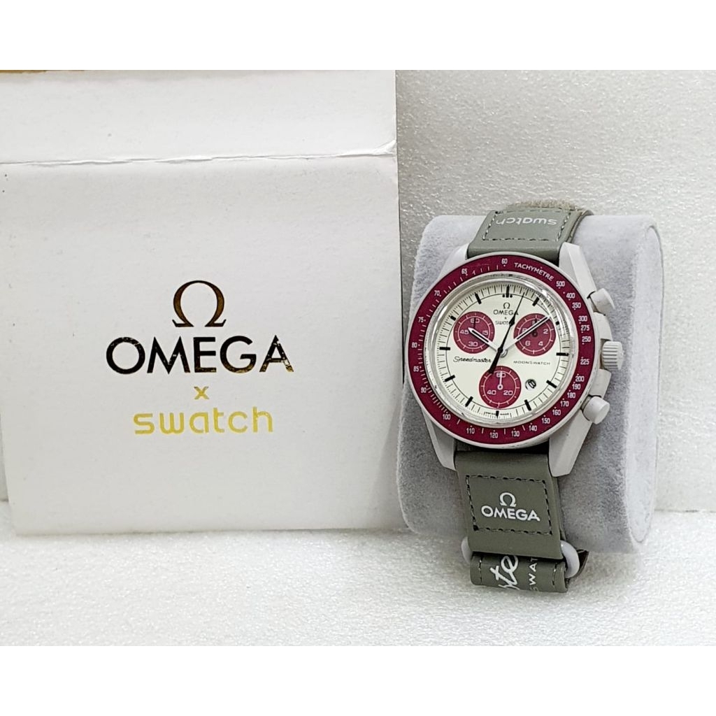 JAM TANGAN WANITA SWATCH X OMG MOONWATCH D4CM CRONO VARIASI FREE BOX