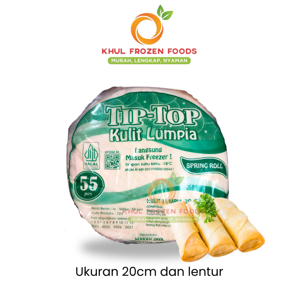 Tip Top Kulit Lumpia Isi 50 450Gr / TIP TOP / Kulit lumpia bulat lentur / 20cm