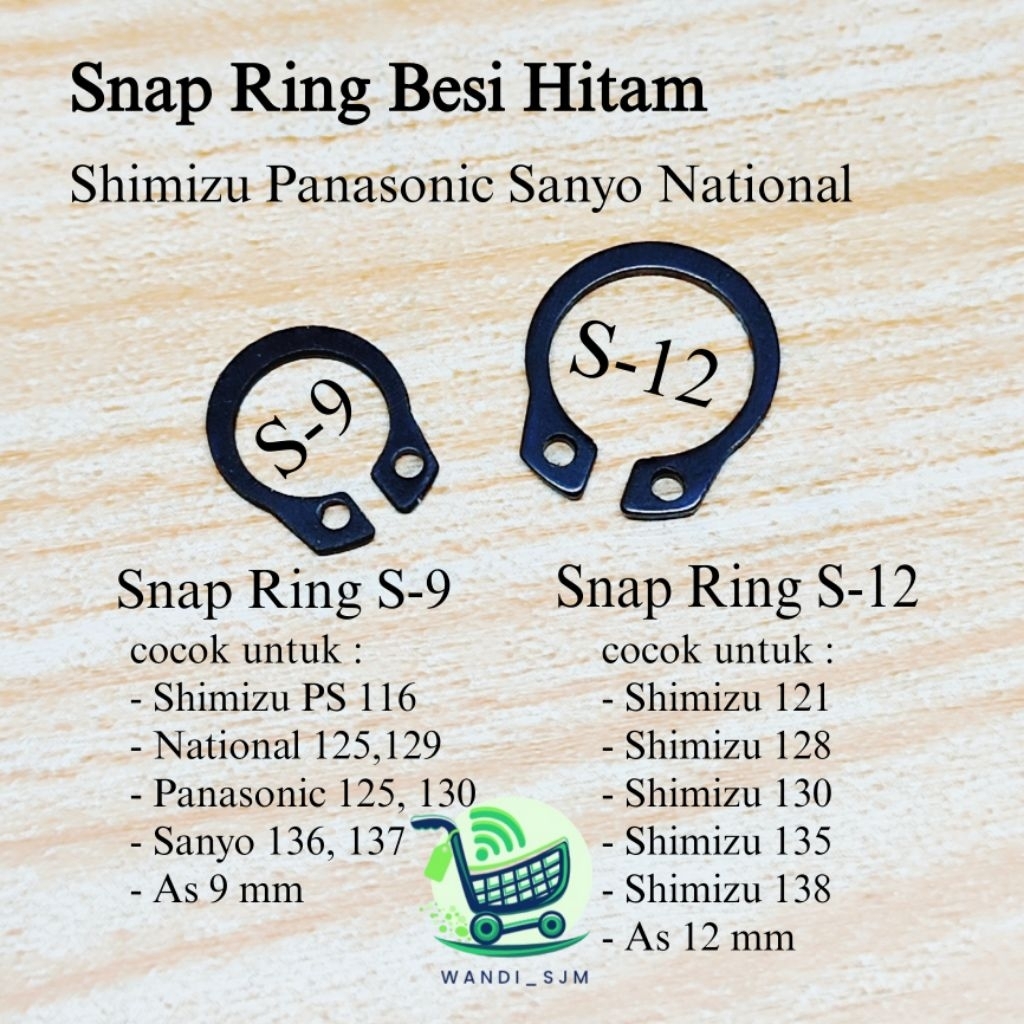 Snap Ring Pompa Air s9 s12 Snap ring s-12 s-9 Snap ring Shimizu panasonic Sanyo national