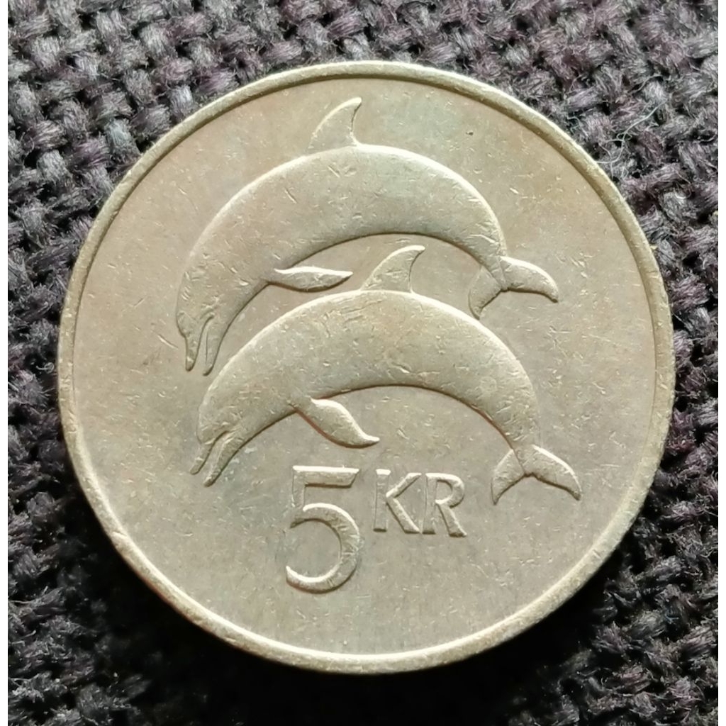Koin Kuno Islandia 5 Kronur Lumba lumba 1981