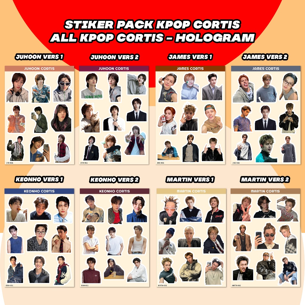 STICKER FULL MEMBER CORTIS I ALL MEMBER CORTIS I CORTIS KPOP I STICKER KPOP I STICKER CORTIS I STICK