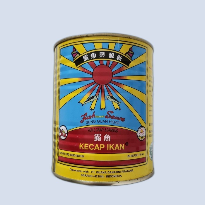 Kecap Ikan Matahari Seng Guan Heng BULAT KALENG 750 ML / Kecap Ikan Matahari