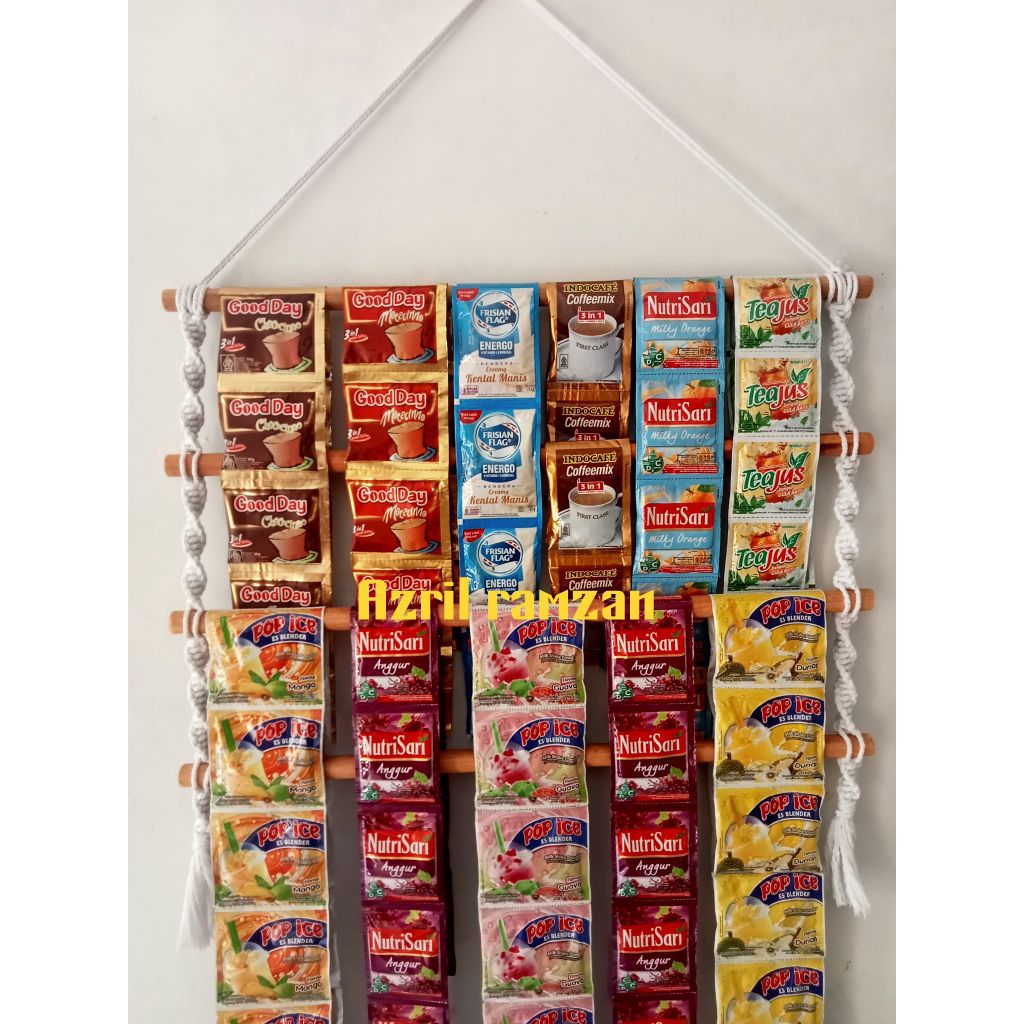 Rak jajanan 60 cm ] rak warung sachet ] gantungan jajanan renceng