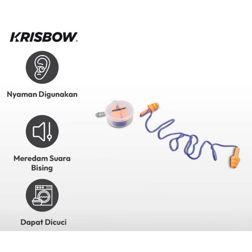 Krisbow Set Earplug Silikon Dengan Kabel