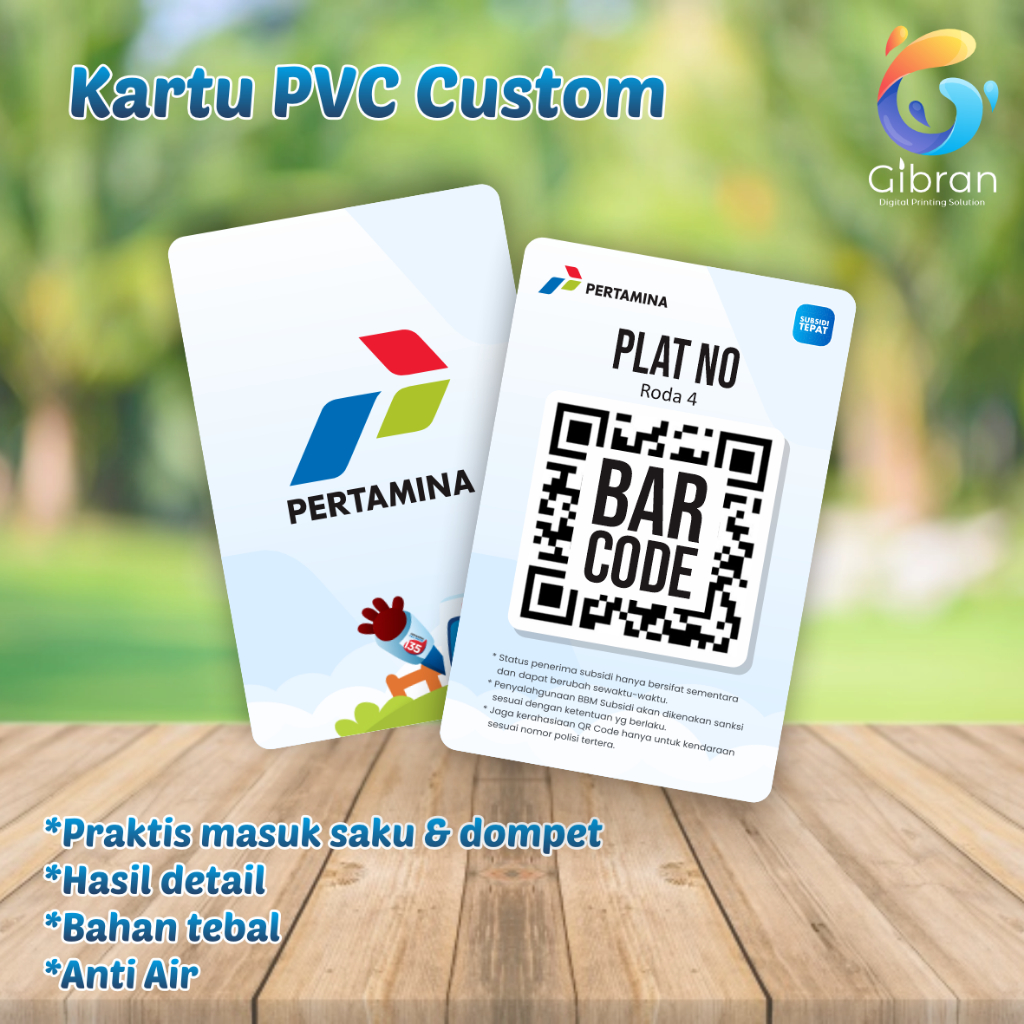 [TERLARIS] Kartu PVC Barcode Subsidi Pertalite Solar SPBU