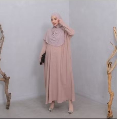 Dress Odeca Gamis Batwing Bahan Cornskin PL