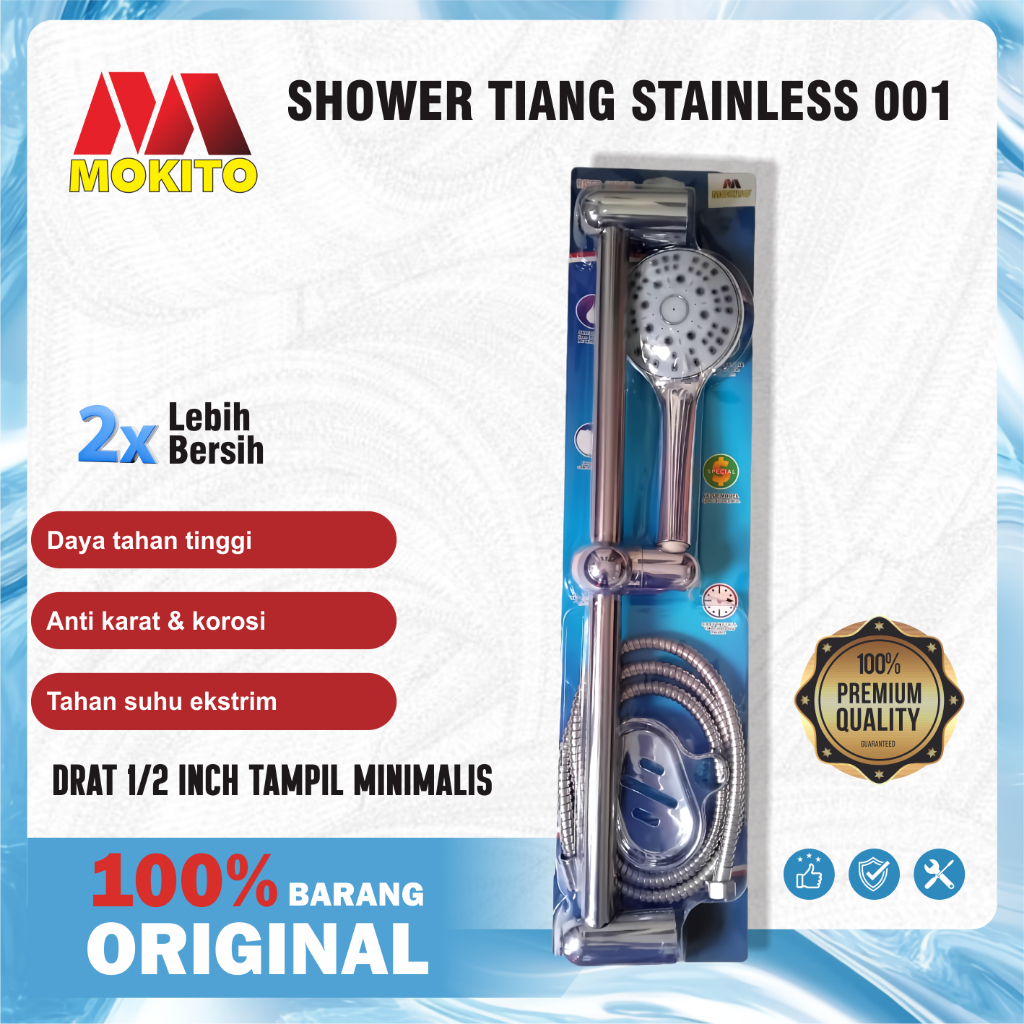 Shower Tiang Stenlies/Tiang Hand Shower/Shower Mandi MOKITO