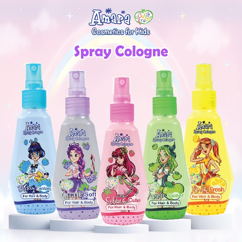 Amara Kids Spray Cologne For Hair & Body - 100ml/Parfum Anak Amara 100ml Aroma Segar Tahan Lama