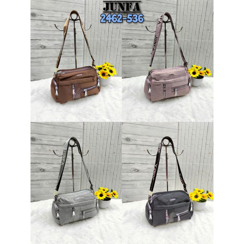 Tas selempang wanita junfa mini bahan parasut 2462-536 original