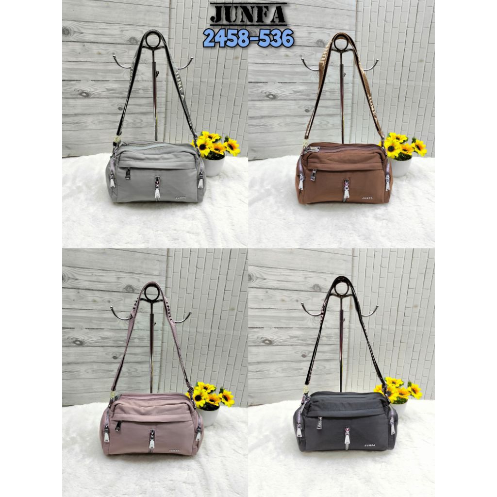 Tas selempang wanita junfa mini bahan parasut 2458-536 original