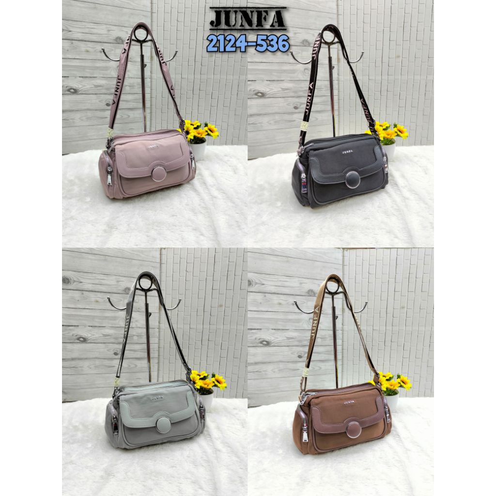 Tas selempang wanita junfa mini bahan parasut 2124-536 original