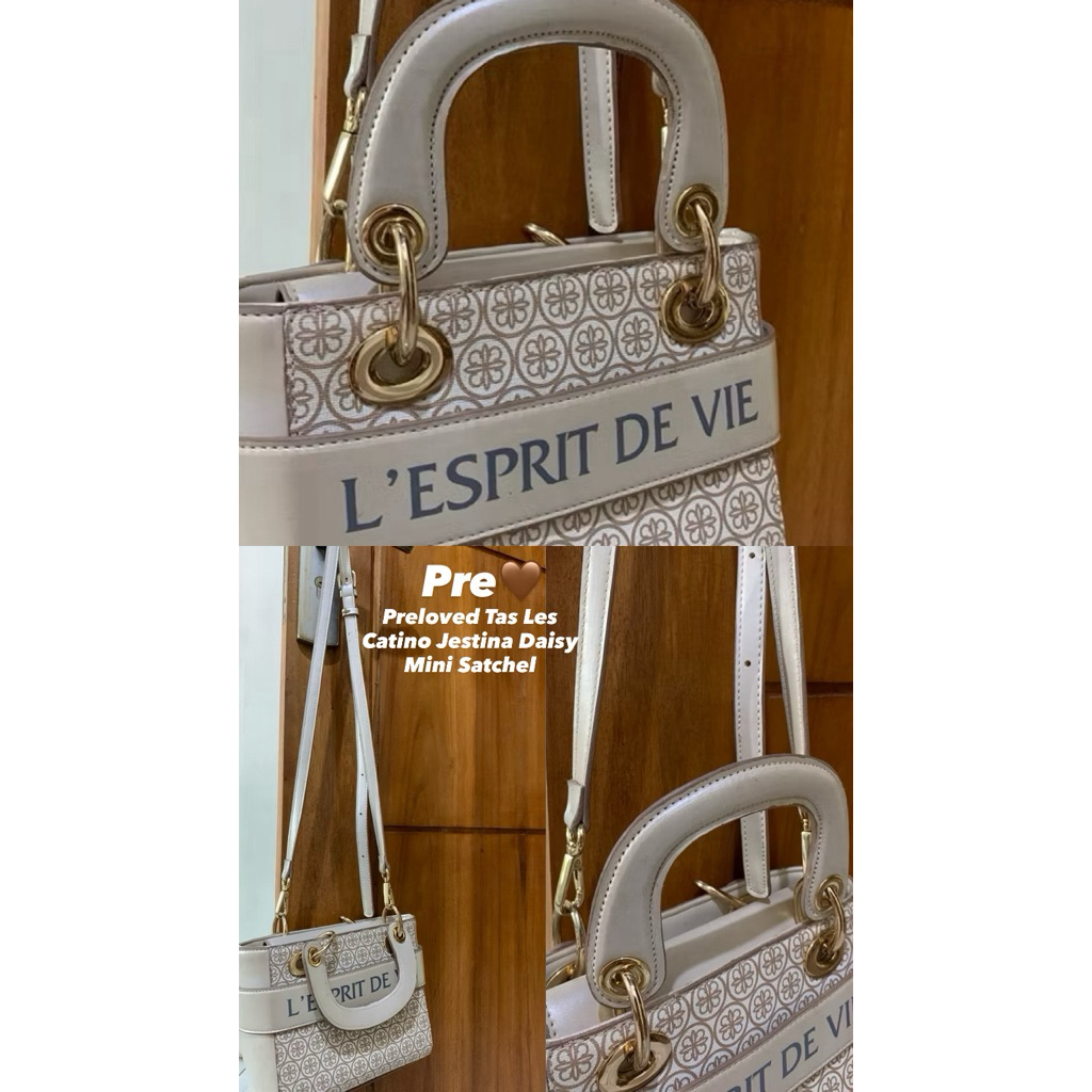 Preloved Tas/ PRELOVED TAS Les Catino Jestina Daisy Mini Satchel