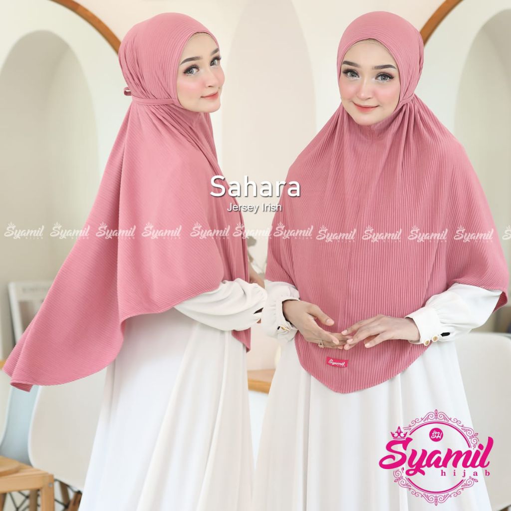 SYAMIL SAHARA//HIJAB INSTAN DEWASA PLISKET SYAMIL JUMBO