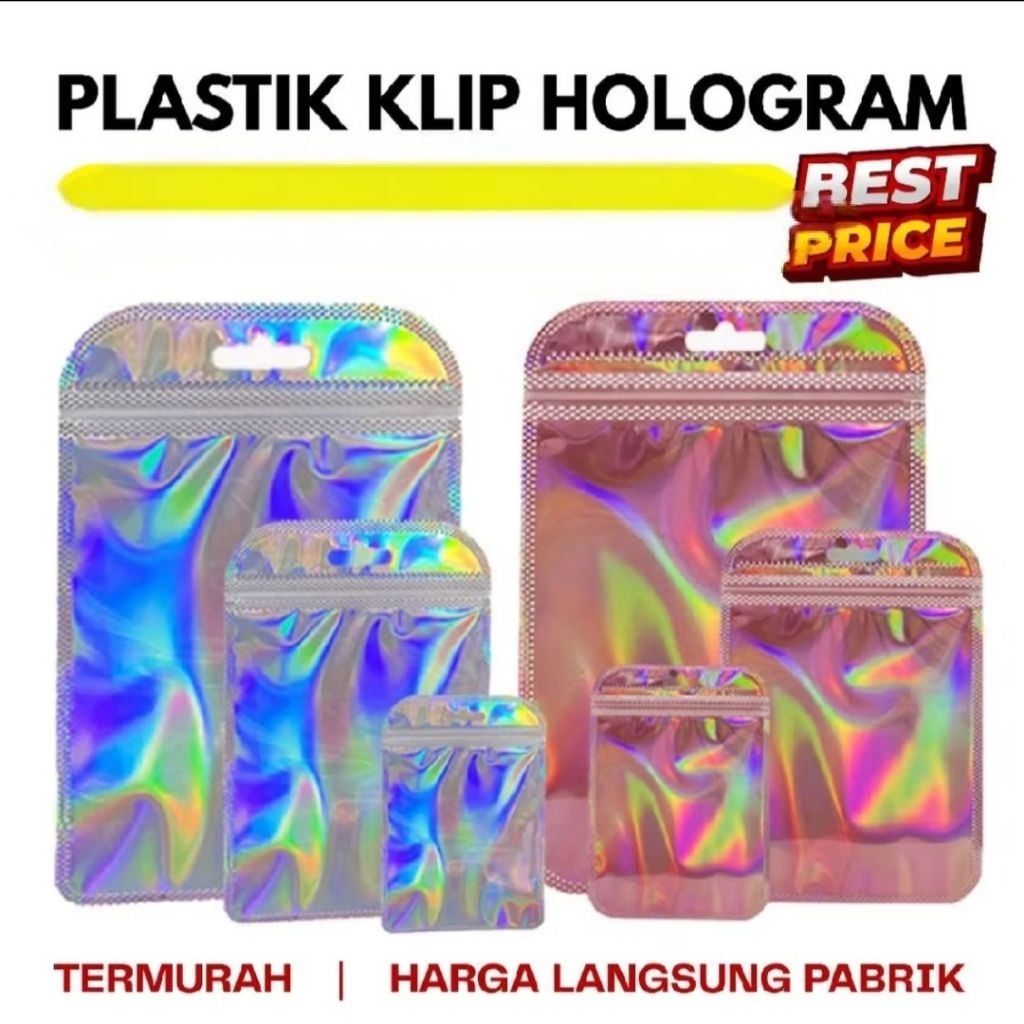 ‼️READY‼️Plastik Ziplock Hologram| Plastik Klip Ziplock| Plastik OPP Holographic Klip Zipper - Plast