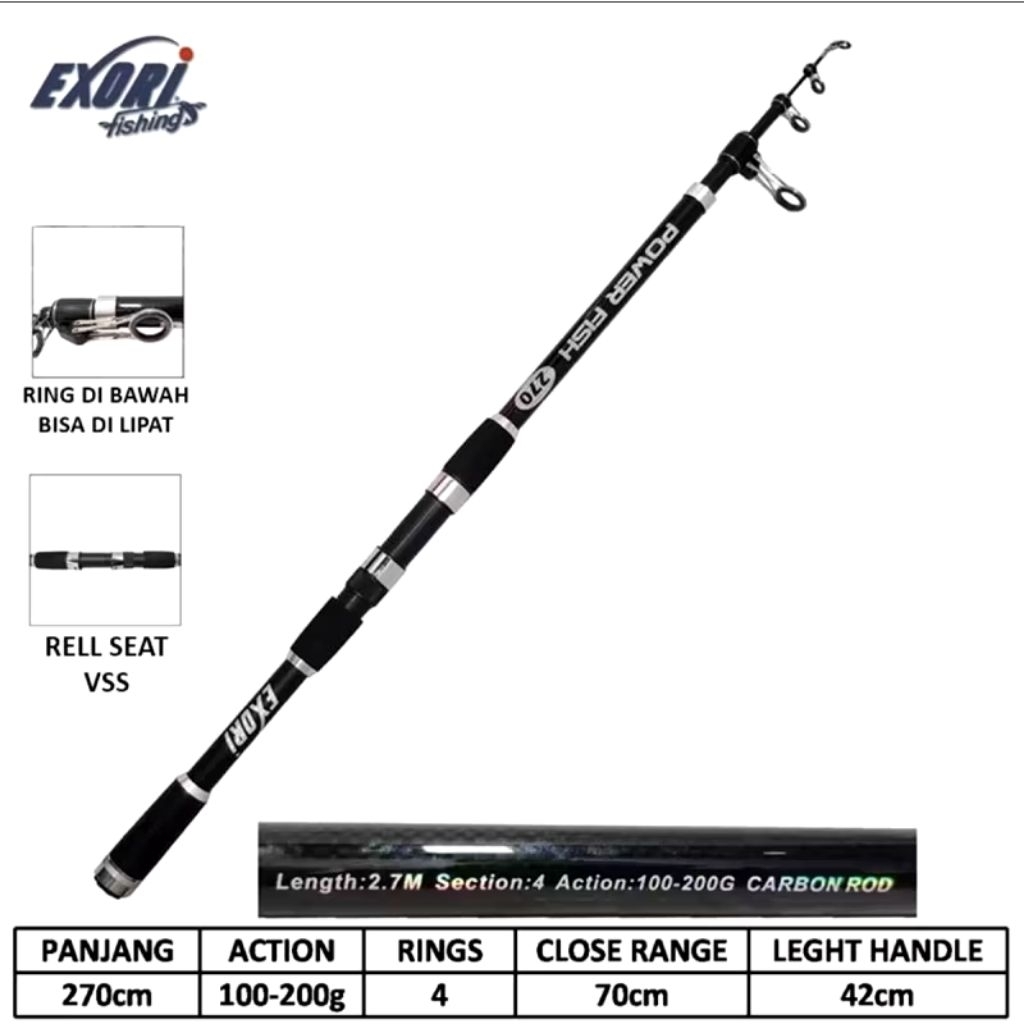 Joran Pancing Surf Casting EXORI POWER FISH Carbon