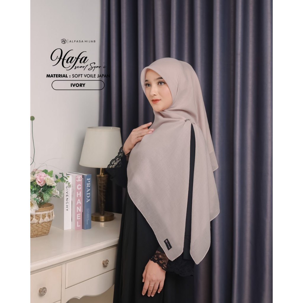 HIJAB SEGI EMPAT SYAR'I JUMBO PREMIUM HAFA SCARF  - ALFASA HIJAB