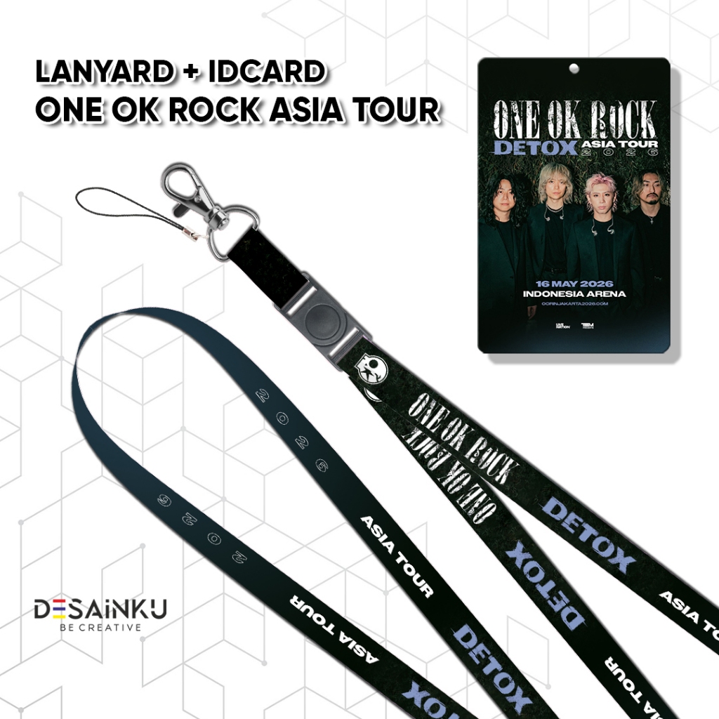 LANYARD + ID CARD ONE OK ROCK DETOX ASIA TOUR 2026 IN JAKARTA / TALI HP / GANTUNGAN PODS