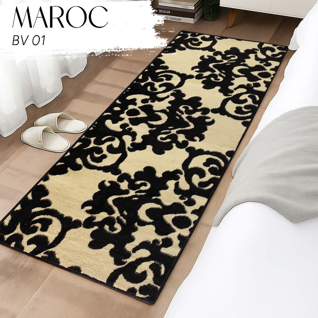 MAROC Karpet 80x200 cm BV01 Monokrom Local, Karpet Lantai, Karpet Bulu