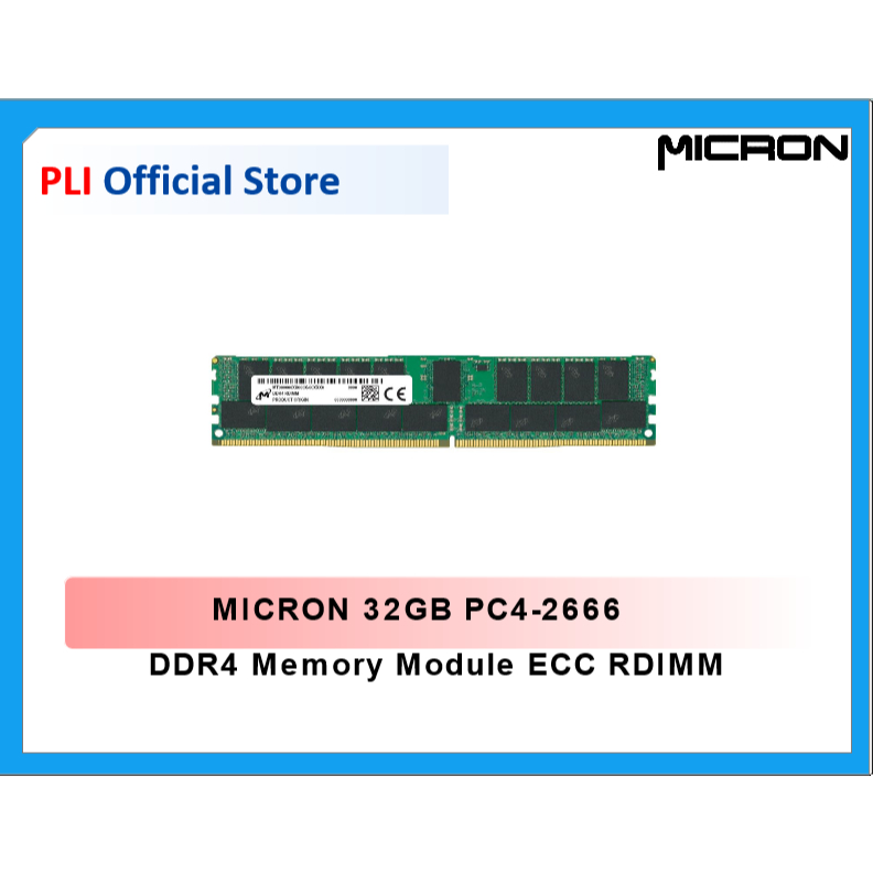 MICRON 32GB PC4-2666 DDR4 Memory Module ECC RDIMM