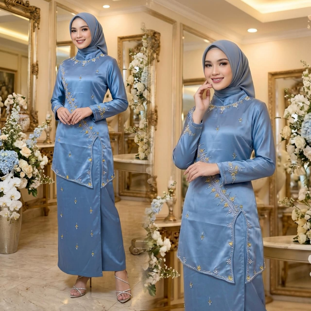 Baju Kurung Nur Haliza Setelan Pesta dan Kondangan Modern Terbaru HQ