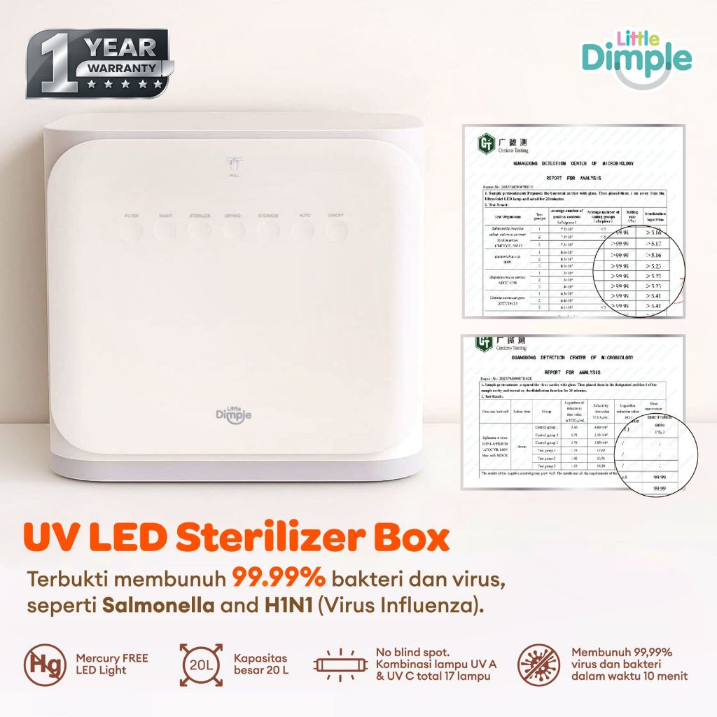 Little Dimple UV LED Sterilize Box - Sterilizer Botol Susu Bayi