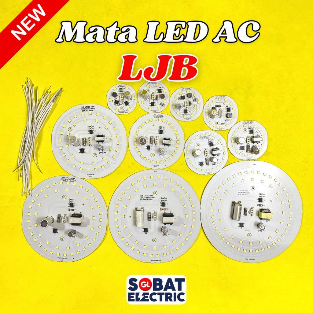 PCB LED AC Kode LJB - Mata Lampu LED AC LJB Varian All Watt - AC 220 Volt Cahaya Putih