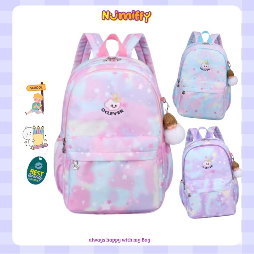 [NUMIFFY] TAS RANSEL SEKOLAH NMF 12 OCLEVER RAINBOW