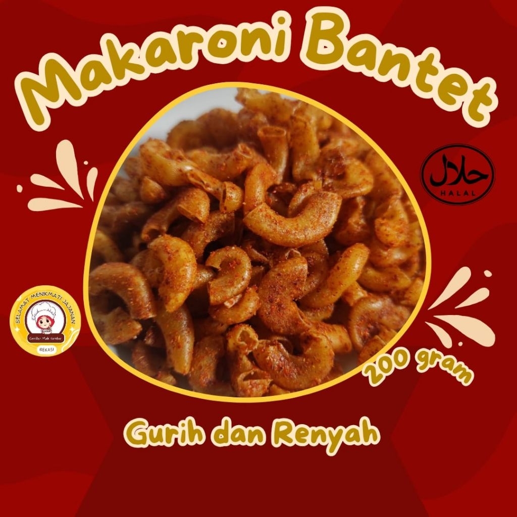 Makaroni Bantet Citapen Tasikmalaya/Makaroni Pedas/Makaroni Gurih 200 gram