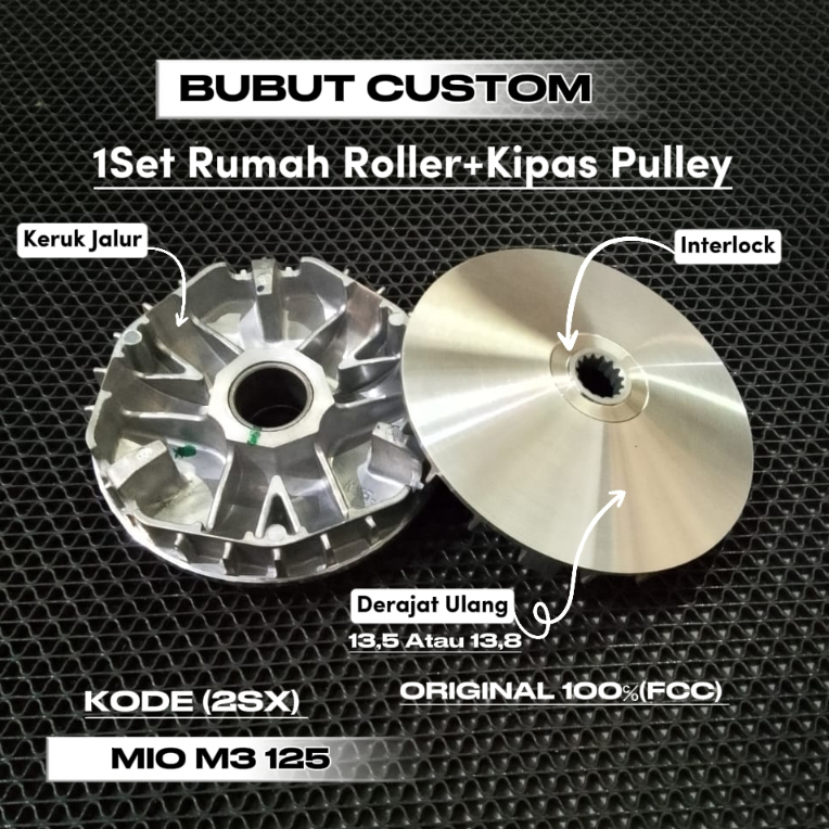 Pulley Racing Rumah Roller Mio M3(125)Bubut Ulang derajat 13.5/13.8