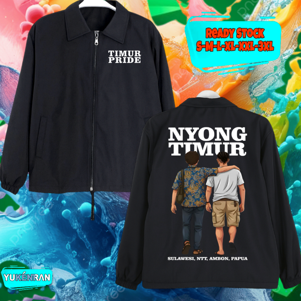 JAKET COACH STREETWEAR CULT BASIC TIMUR PRIDE NYONG TIMUR DESIGN SIMPLE BAHAN WATERPROOF