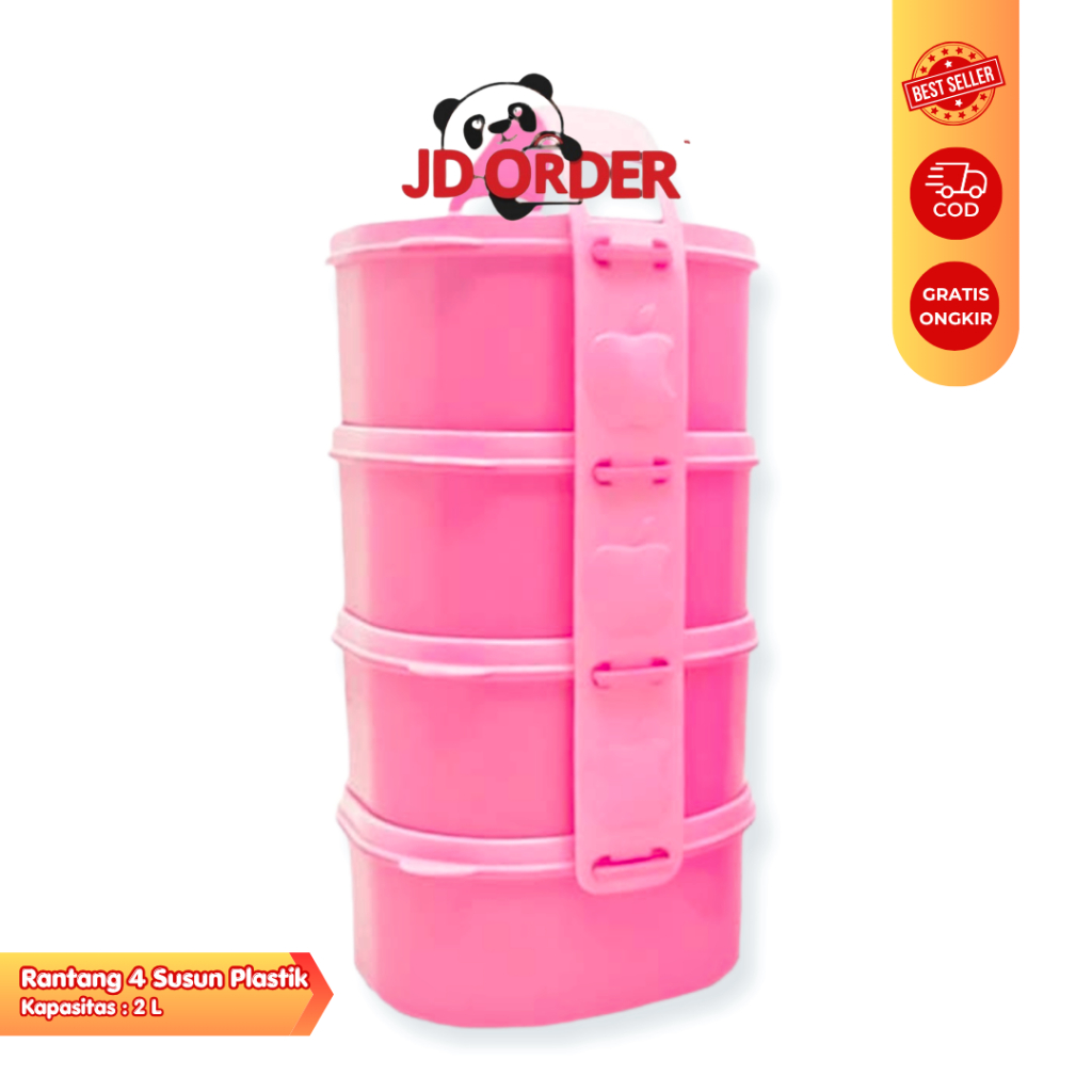 Rantang Piknik Anak 4 Susun Plastik Golden Lemon RP-123-4