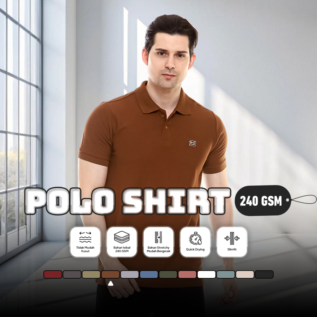 Baju Polo Shirt Original Starlight Model Bordir Simpel Terbaru Kaos Kerah Distro Pria Dewasa Brand L