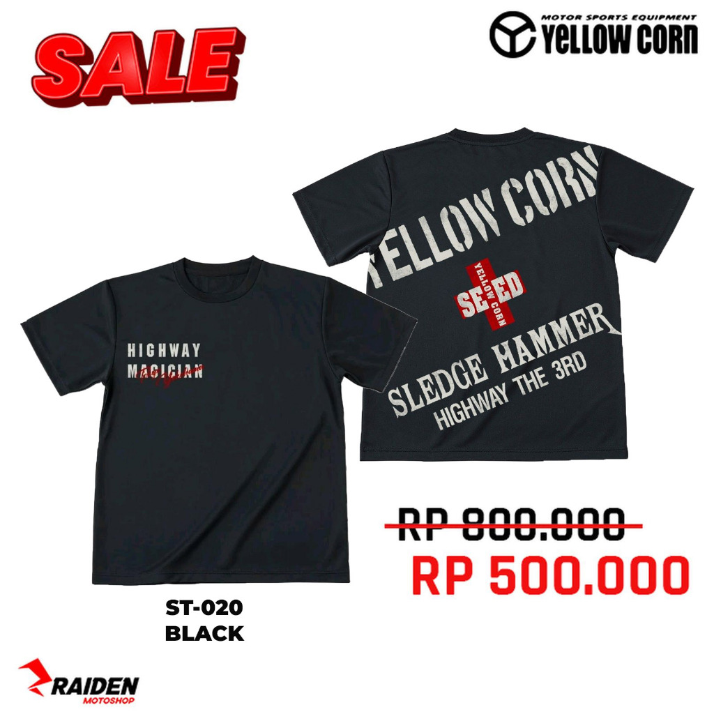 SALE YELLOWCORN Seed T-Shirt ST-021 Cool Mesh Black