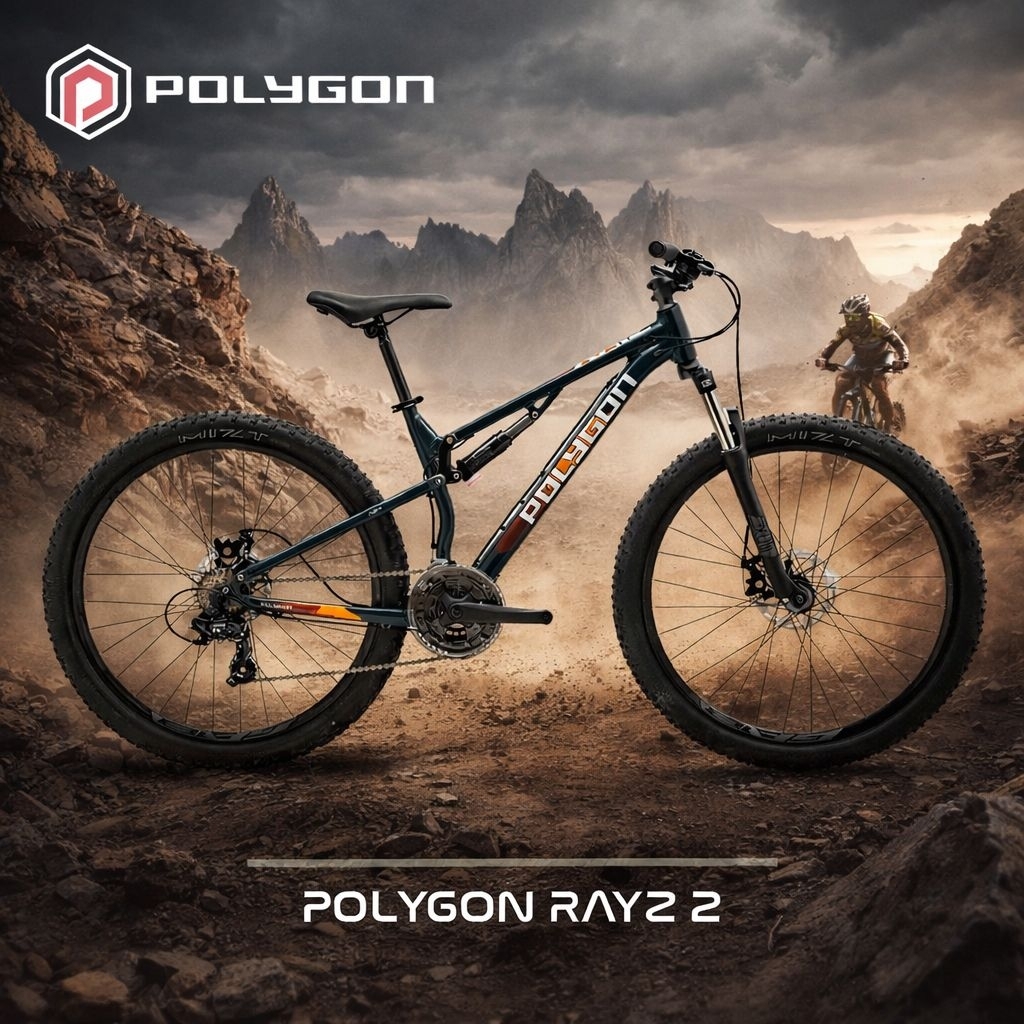 Sepeda MTB Polygon RAYZ 2 GREY 3 x 7 Speed 27.5 inch