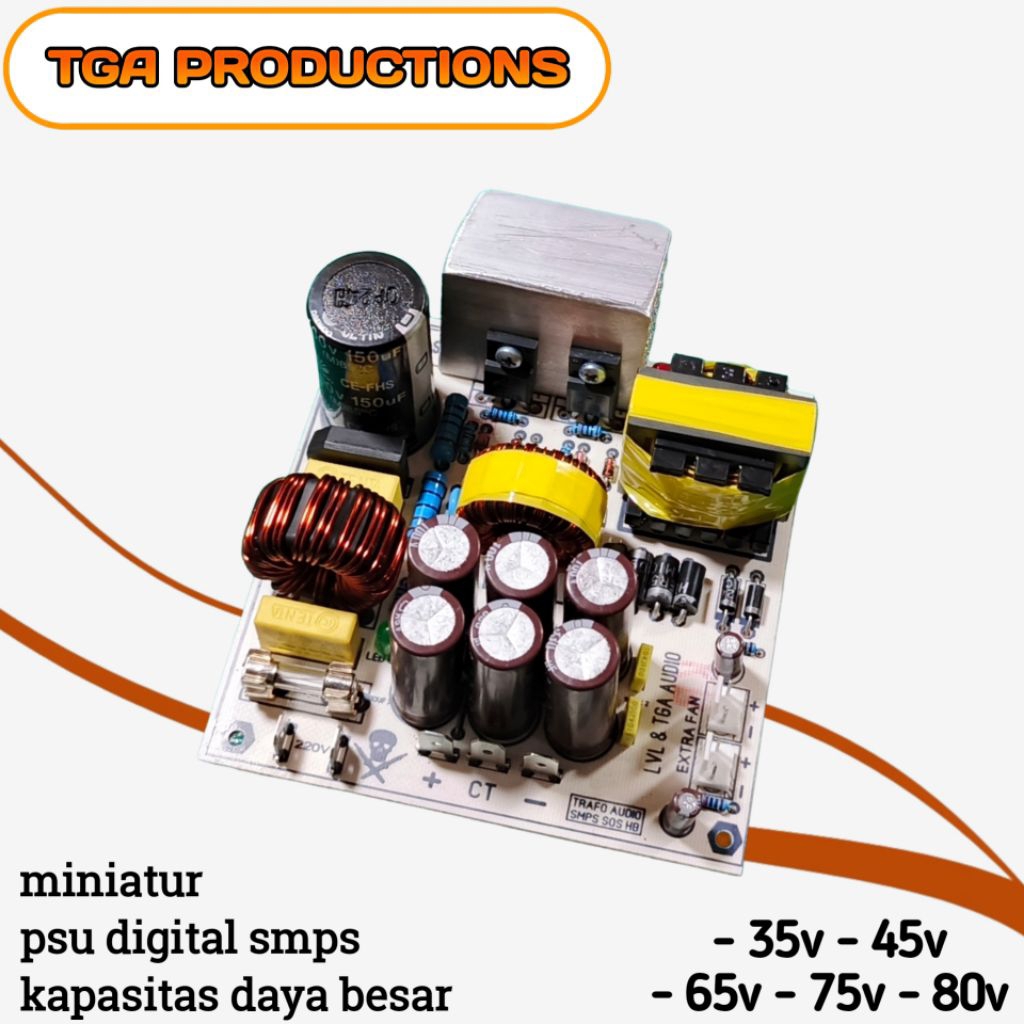 Power supply PSU smps sos HB mini 10a daya 800watt ct 35-80volt trafo suplay audio sound amplifier