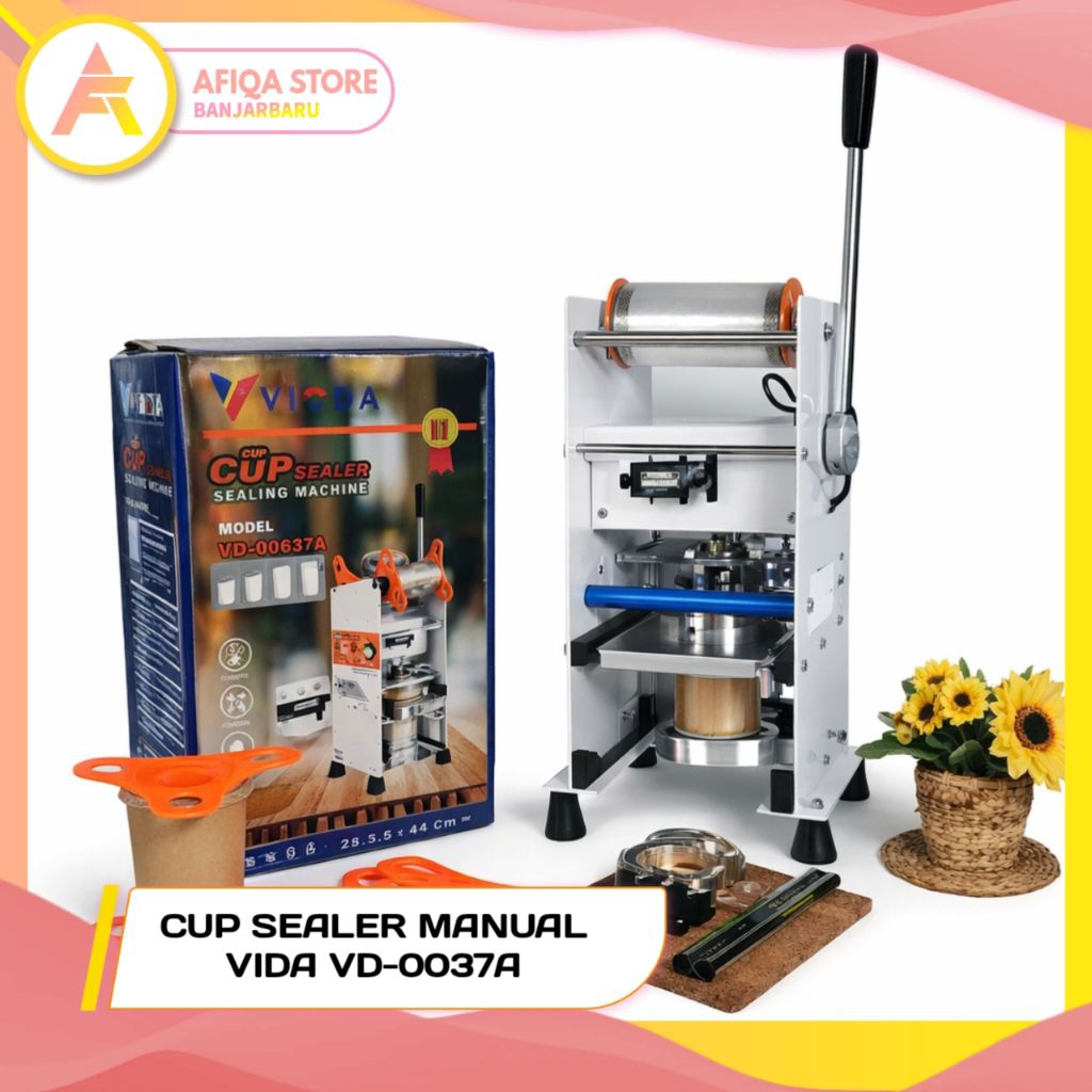 Mesin Cup Sealer Semua Ukuran Cup 8oz-22oz QME / Alat Press Cup Minuman / Mesin Press Gelas Plastik