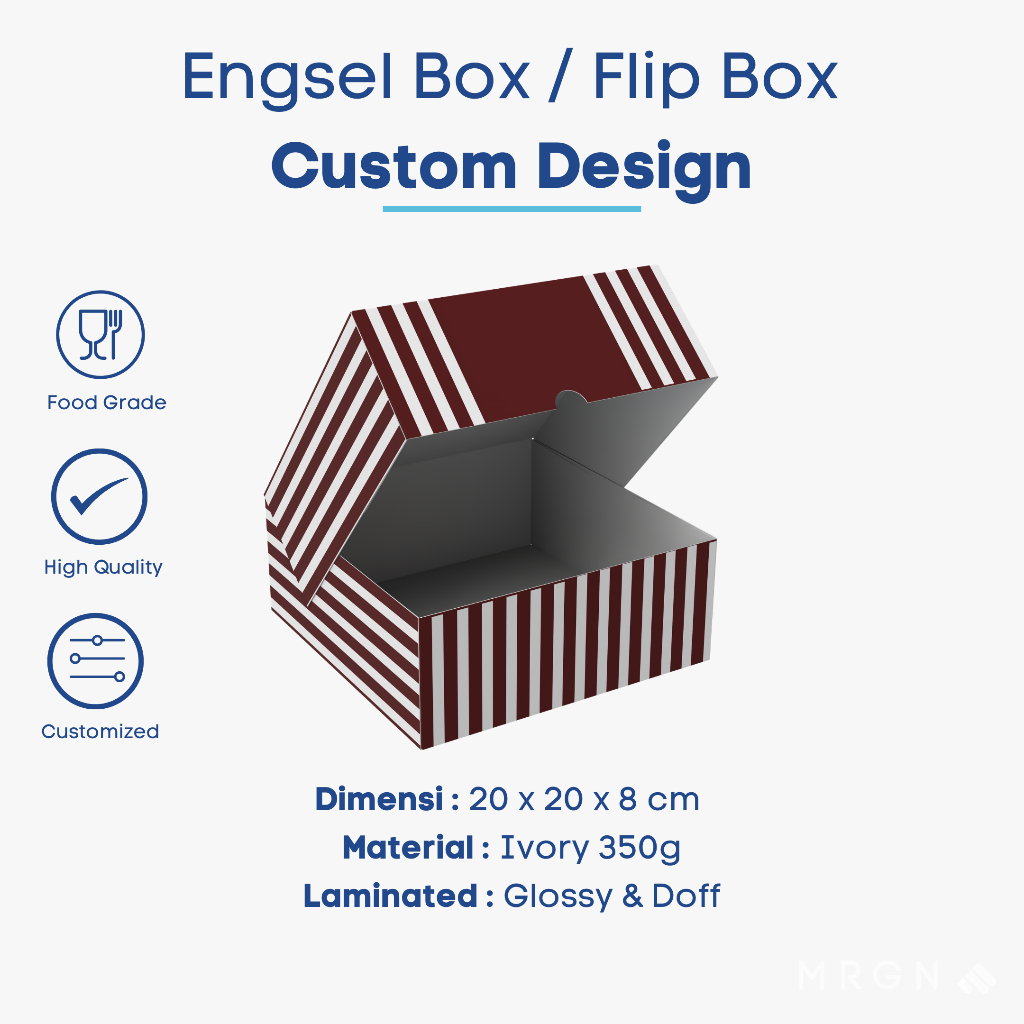 Custom Box Makanan Snack Box Food Grade | Kemasan Kardus Ivory 350g Full Print Laminasi